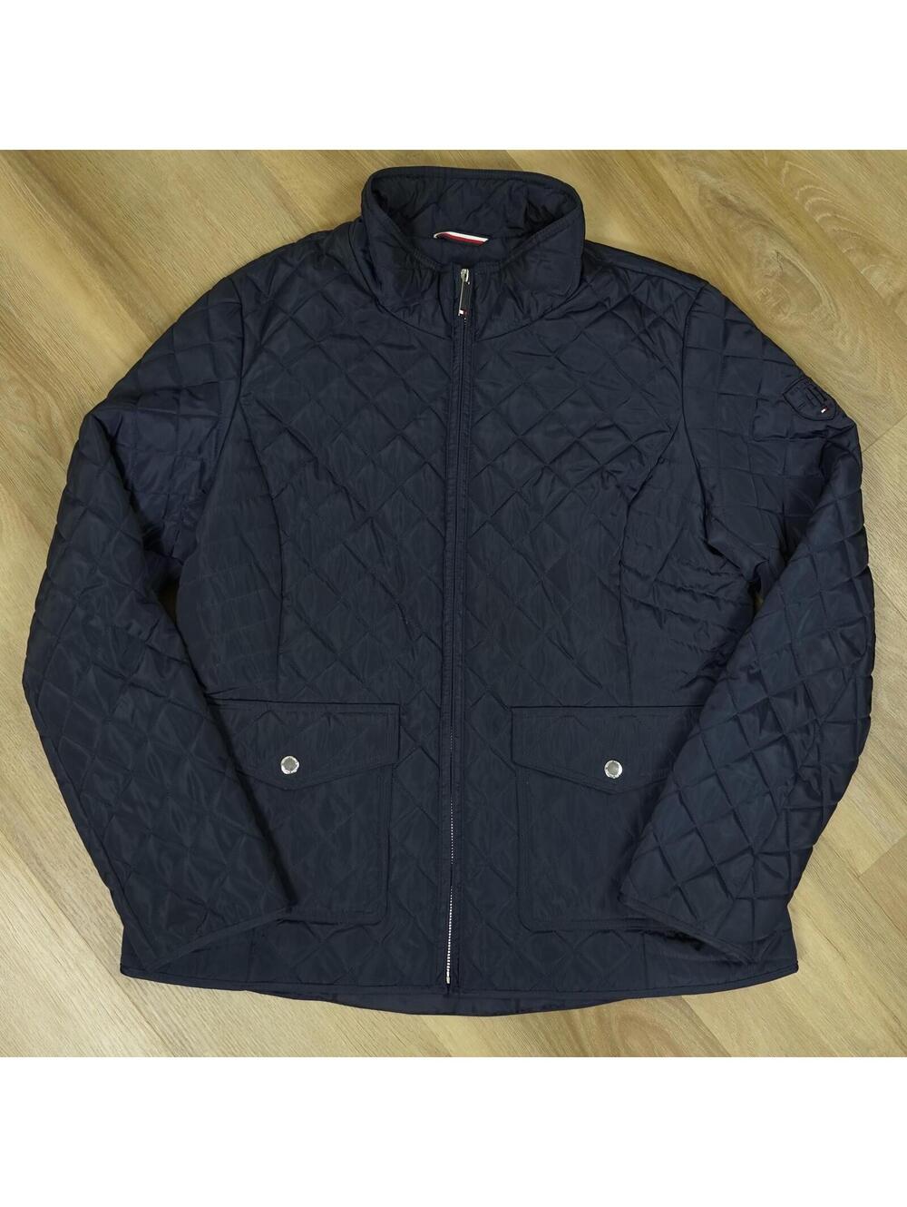 Tommy Hilfiger Quilted Jacket Women's Medium Navy Blue -‎ Classic, Puffer, Mock